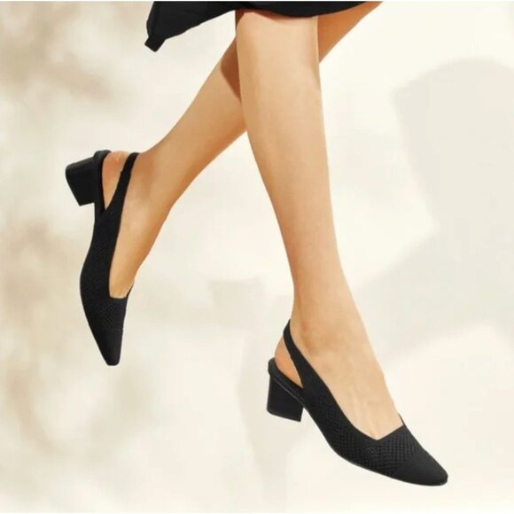 Vivaia Shoes - Vivaia Leah Pro Pointed-Toe Slingback Sandals Size 39 US 9 Black